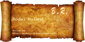Bodai Roland névjegykártya